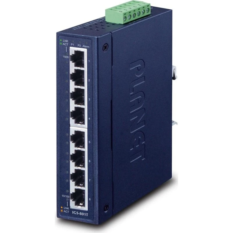 Planet IGS-801T industri Gigabit-switch 8x RJ45, blå
