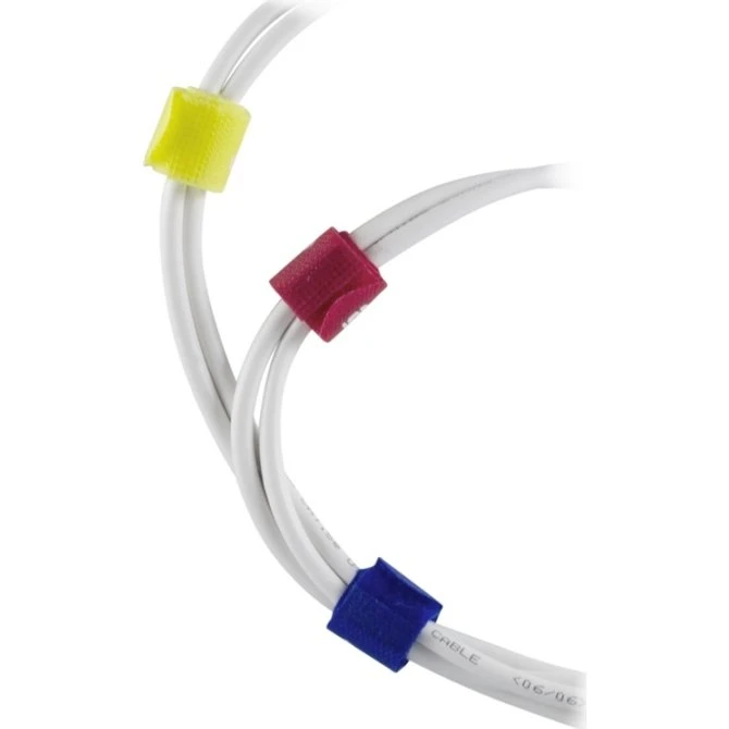 Deltaco kabelbindere burrebånd 180x21mm, multicolor 10-pack