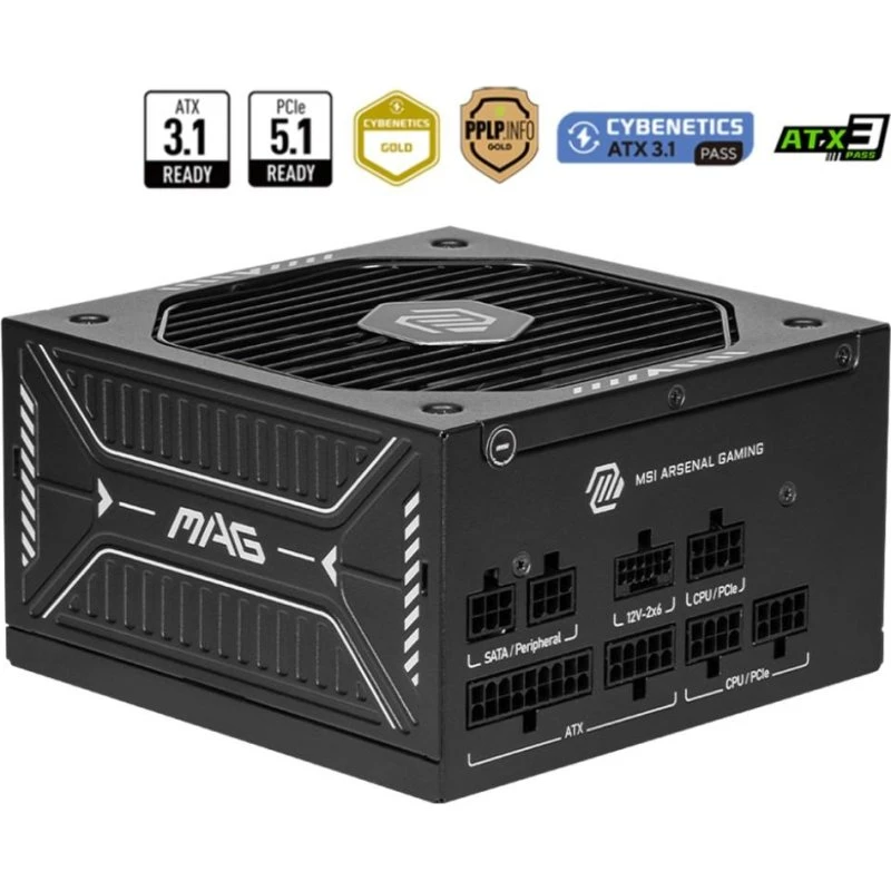 MSI MAG A750GLS 750W PCIe 5 fuldmodulær ATX, sort