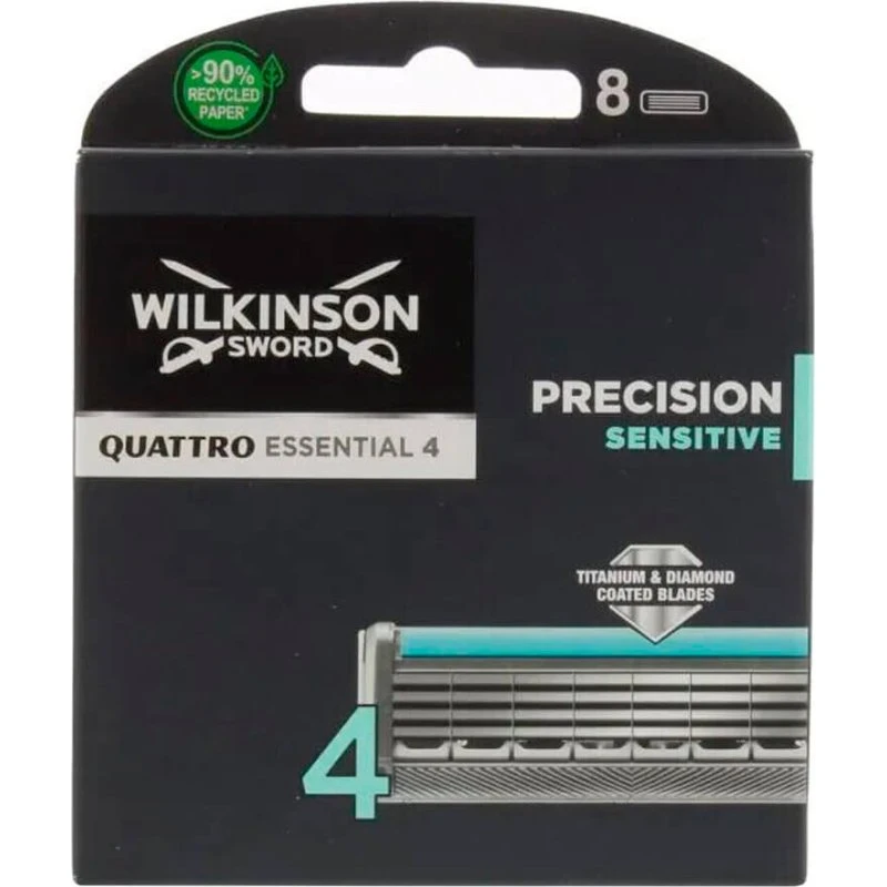 Wilkinson Sword Quattro Titanium Sensitive - 8 stk.