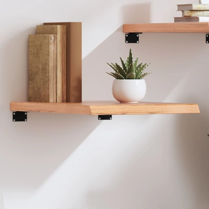 vidaXL væghylde 40x50x(2-4) cm massivt egetræ lysebrun