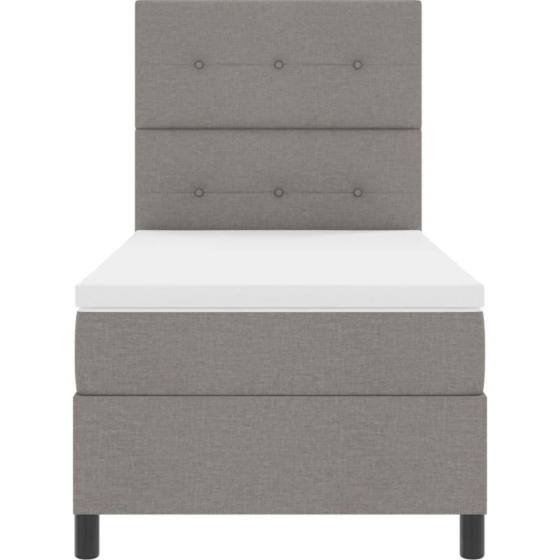 vidaXL Boxspring-seng m. madras & LED Gråbrun 90x190 cm