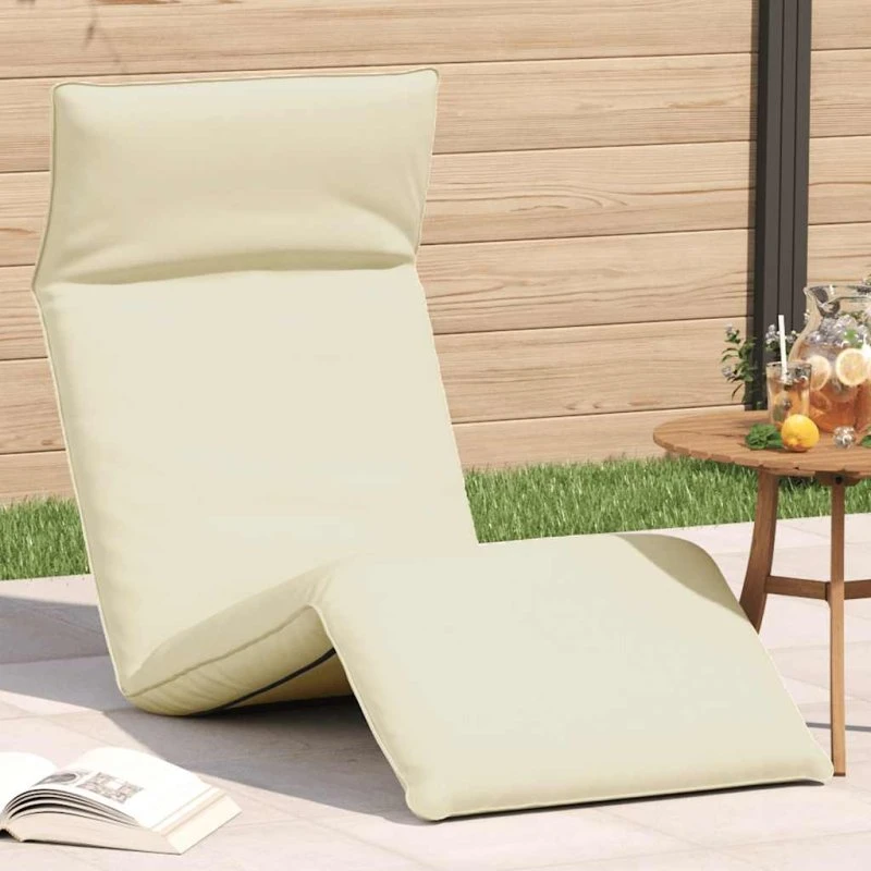 vidaXL foldbar liggestol 175x54x8,5 cm oxfordstof cremefarvet