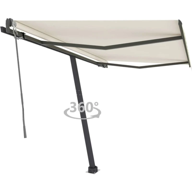 vidaXL Fritstående markise 350x250 cm creme, automatisk