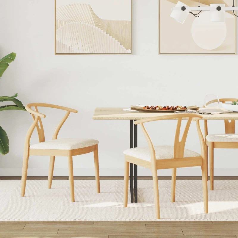 Spisestuestol 2 stk – Vintage massiv gummitræ, natur