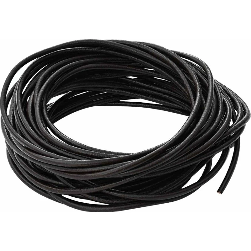Lædersnor Ø3 mm x 50 m – Mørk brun