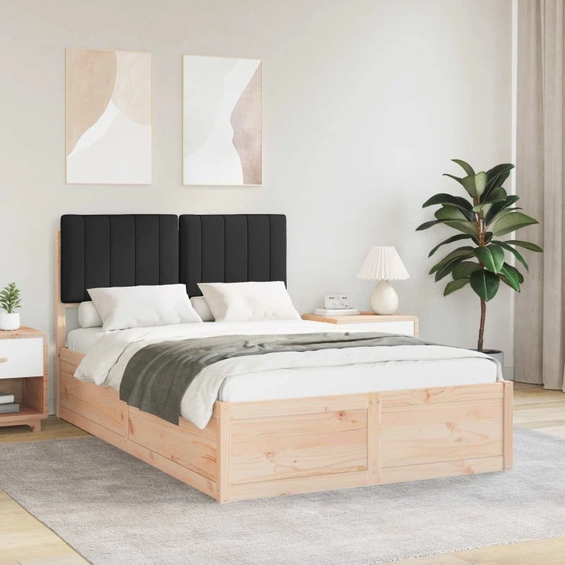 Sengestel 120x200 cm med polstret hovedgavl – sort