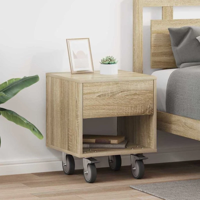 Sengebord 2 stk Sonoma eg 40,5 x 40 x 48 cm