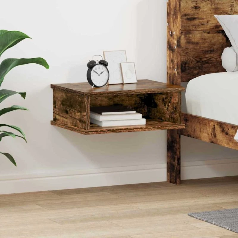 Sengebord Røget Eg 40x31x15 cm – Konstrueret Træ