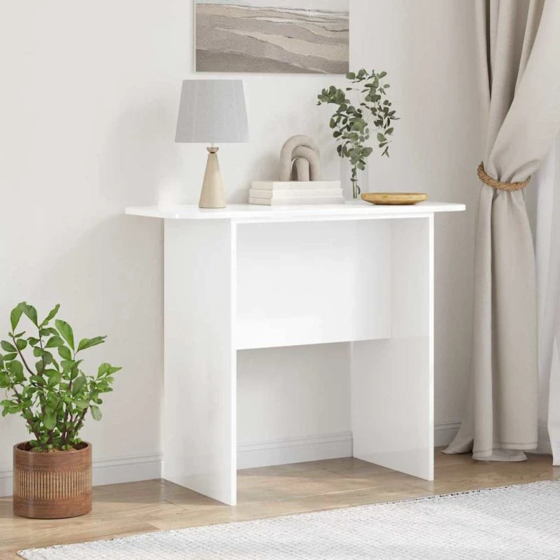 Konsolbord højglans hvid 93x40x75 cm – konstrueret træ