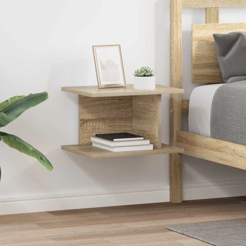 Sengebord 2 stk Sonoma eg 40x30x25 cm - Konstrueret træ