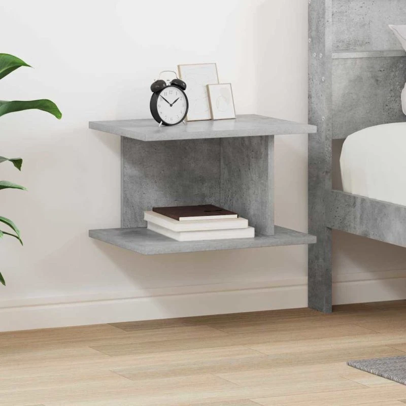 Sengebord Betongrå 40x30x25 cm – Moderne konstrueret træ