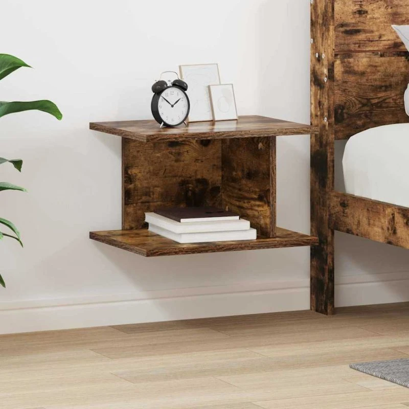 Sengebord Røget Eg 40x30x25 cm – Konstrueret Træ