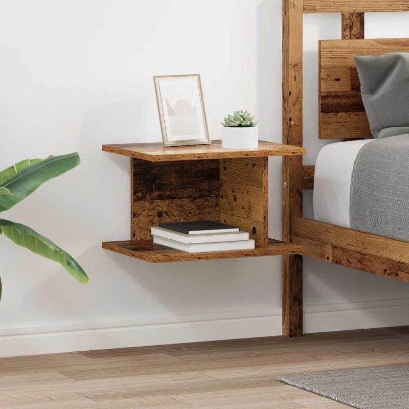 Sengebord 2 stk – Gammelt træ, 40×30×25 cm