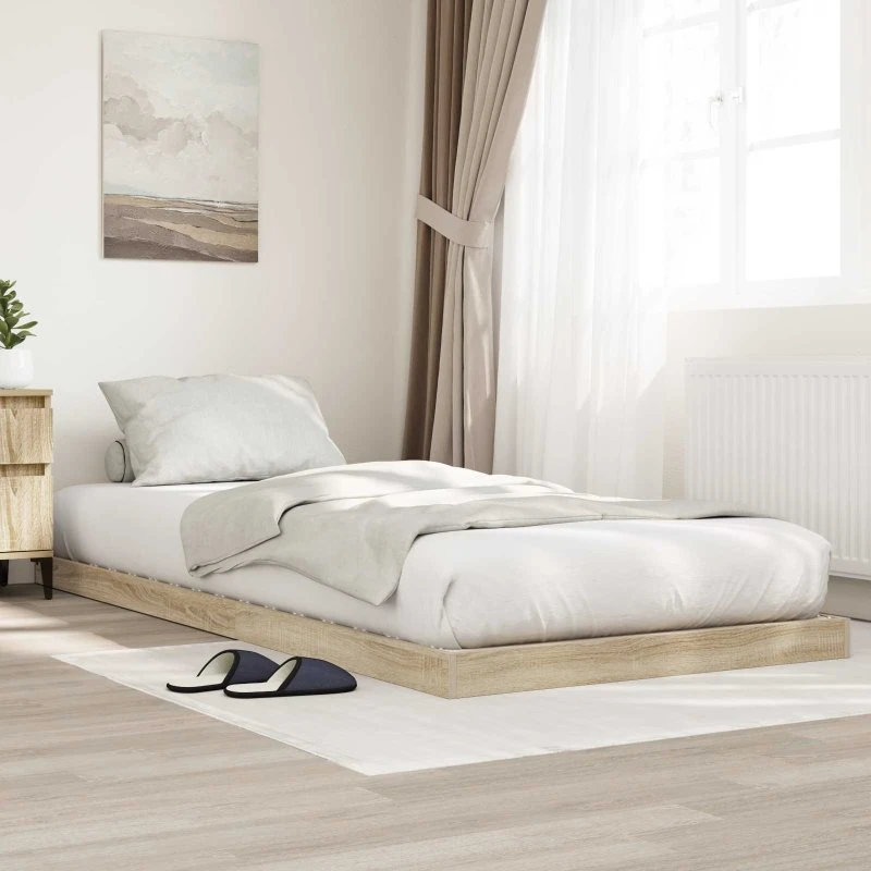 Gulvsengramme Sonoma eg 90x200 cm – konstrueret træ