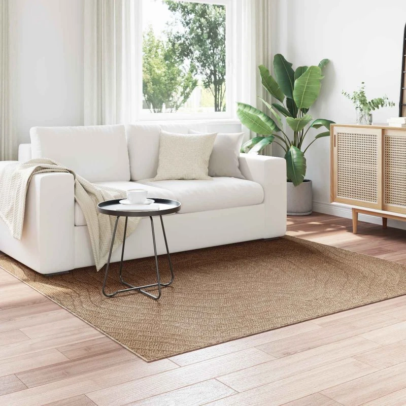 Moiré AGIRA Områdetæppe 200 x 200 cm – Natur polyester