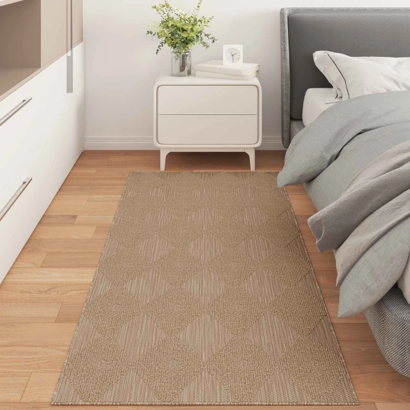 Områdetæppe AGIRA rektangulært 150x80 cm - natur