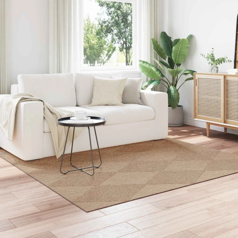 Områdetæppe Agira 240x240 cm - Naturfarvet Polyester