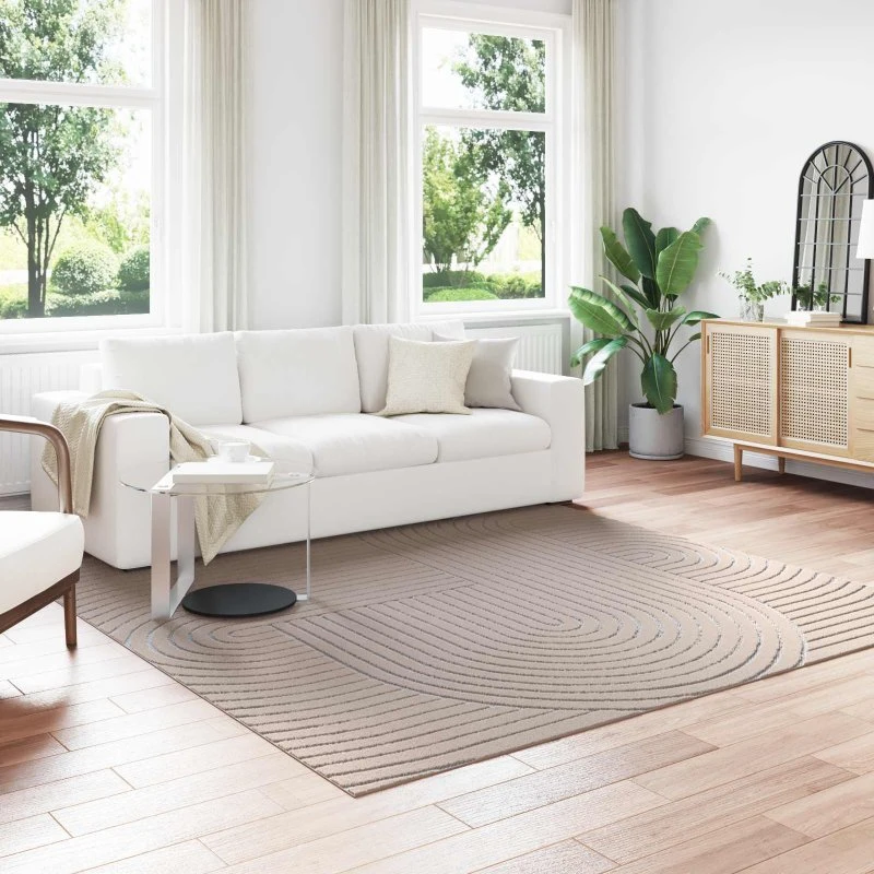 Områdetæppe Palmeras 240x240 cm Beige