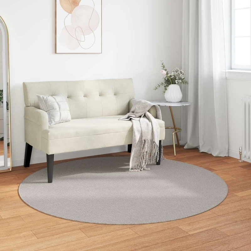 LUGO Rundt Områdetæppe Ø160 cm Creme