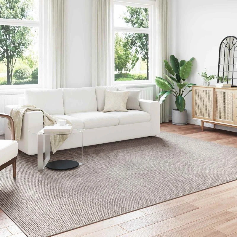 Områdetæppe 340x240 cm Creme/Taupe - Polyester, Skridsikret