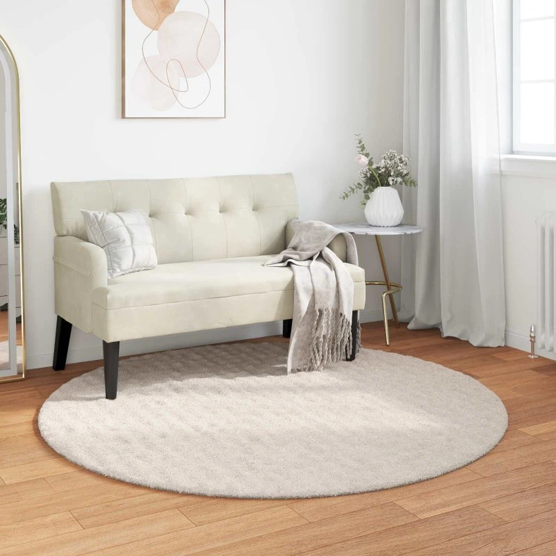 SIROLO Rundt Områdetæppe Beige Ø160 cm