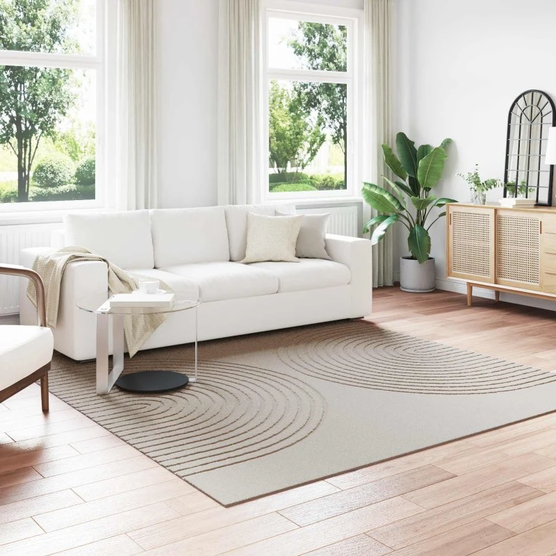Områdetæppe firkantet GALATI 240x240 cm creme