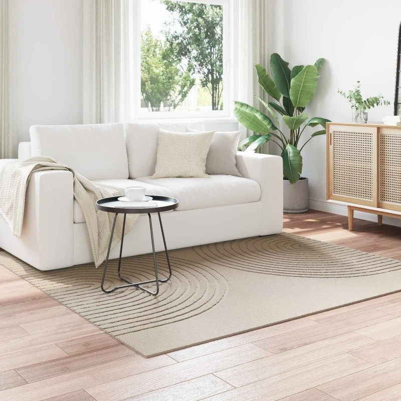 Firkantet Områdetæppe GALATI Beige 120x120 cm