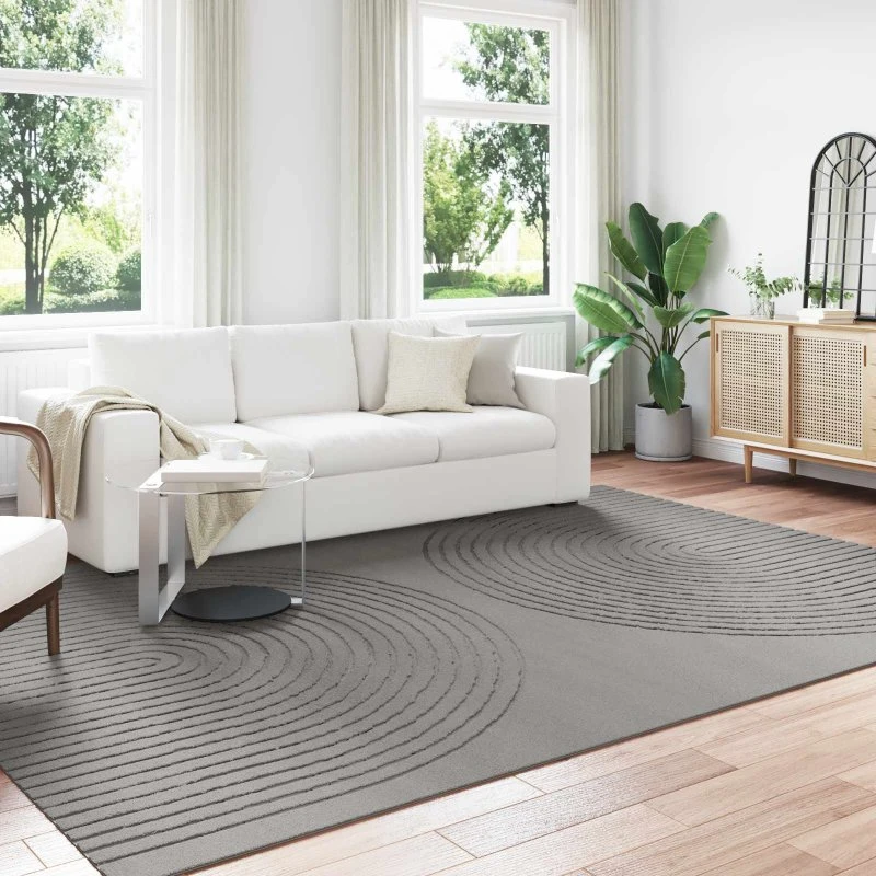 Områdetæppe GALATI grå 280x200 cm – polyester
