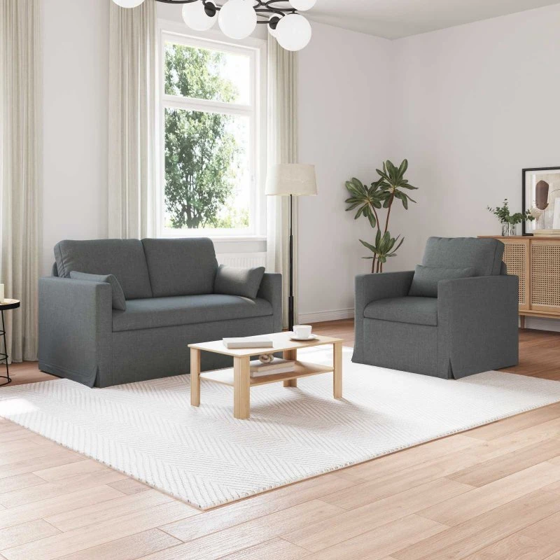 Modulær 2-pers Sofa i Mørkegrå Stof (139x78x80 cm)