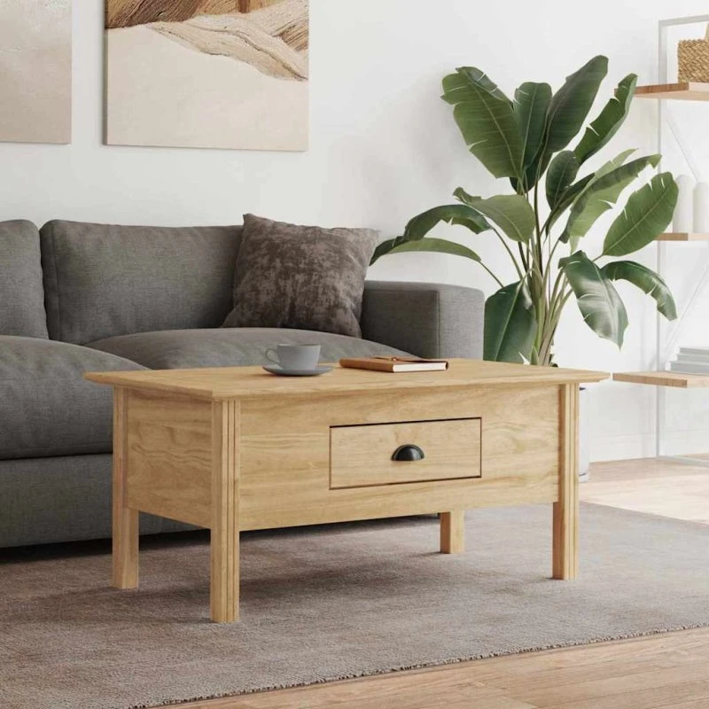 Sofabord BODO Honningbrun 100x55 cm med skuffe