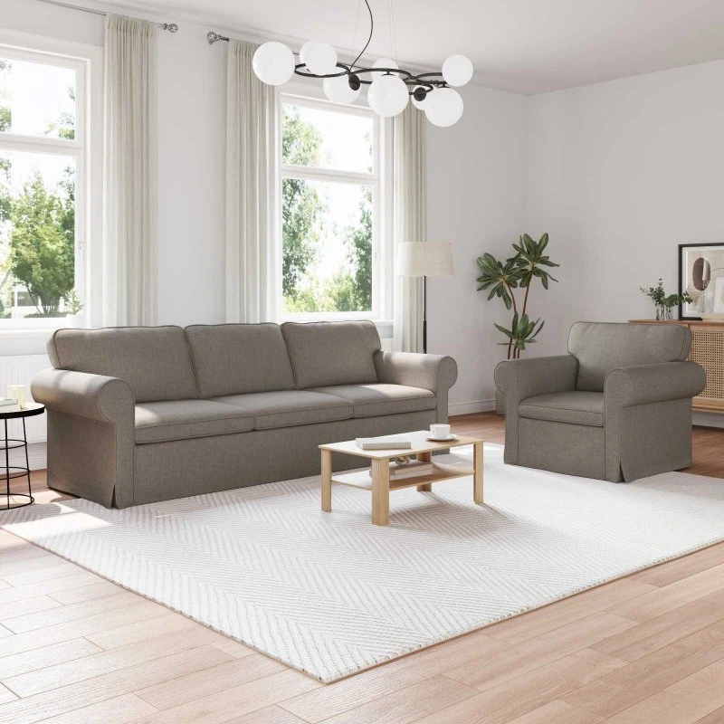 2-pers Sofa Sæt Gråbrun 245x82x80 cm Stof