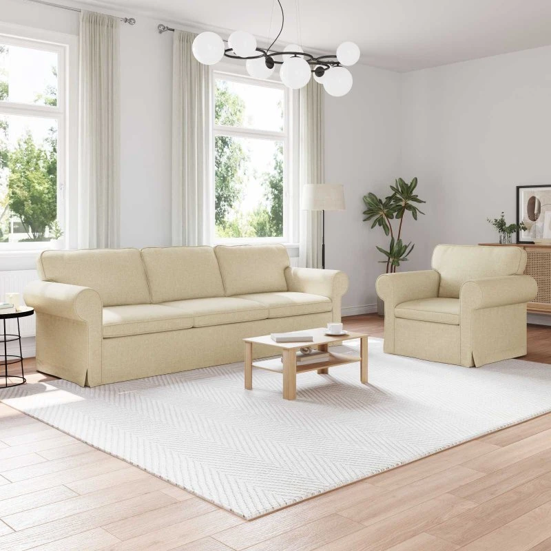 Modulsofa 2-pers Creme stof 245x82x80 cm