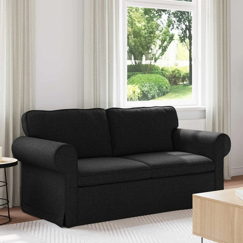 Moderne sort sofa – modulær 175–215 x 82 x 80 cm