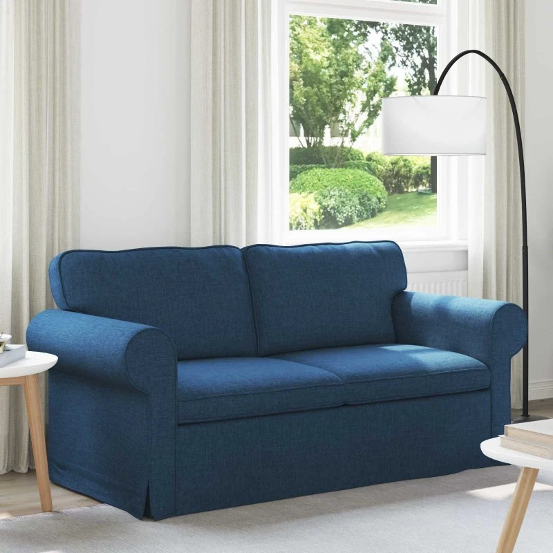 Moderne blå sofa 215 x 82 x 80 cm - stof/metal