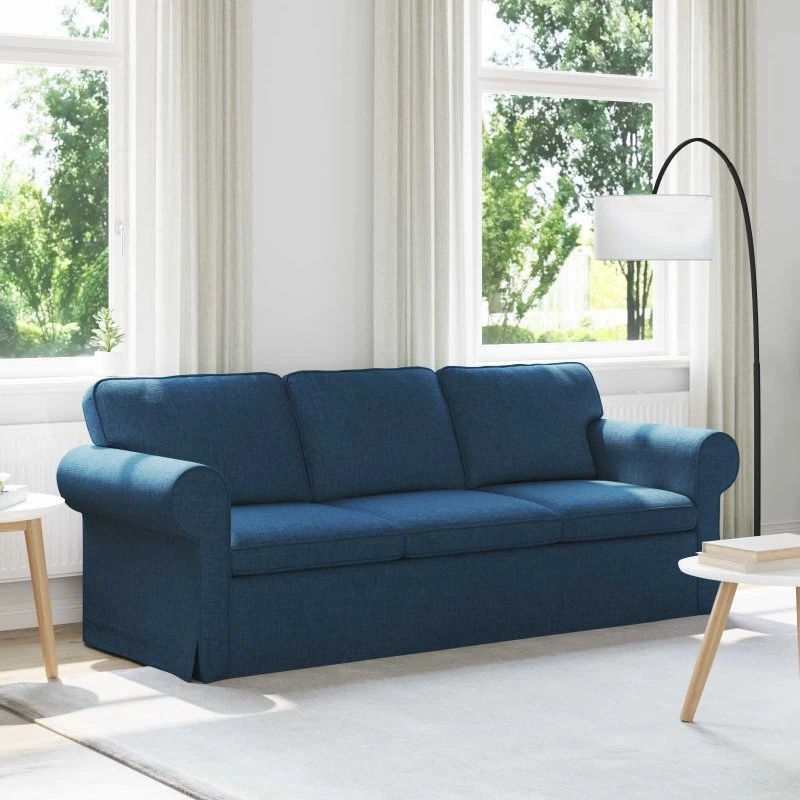 Modern blå sofa 215x82x80 cm i stof