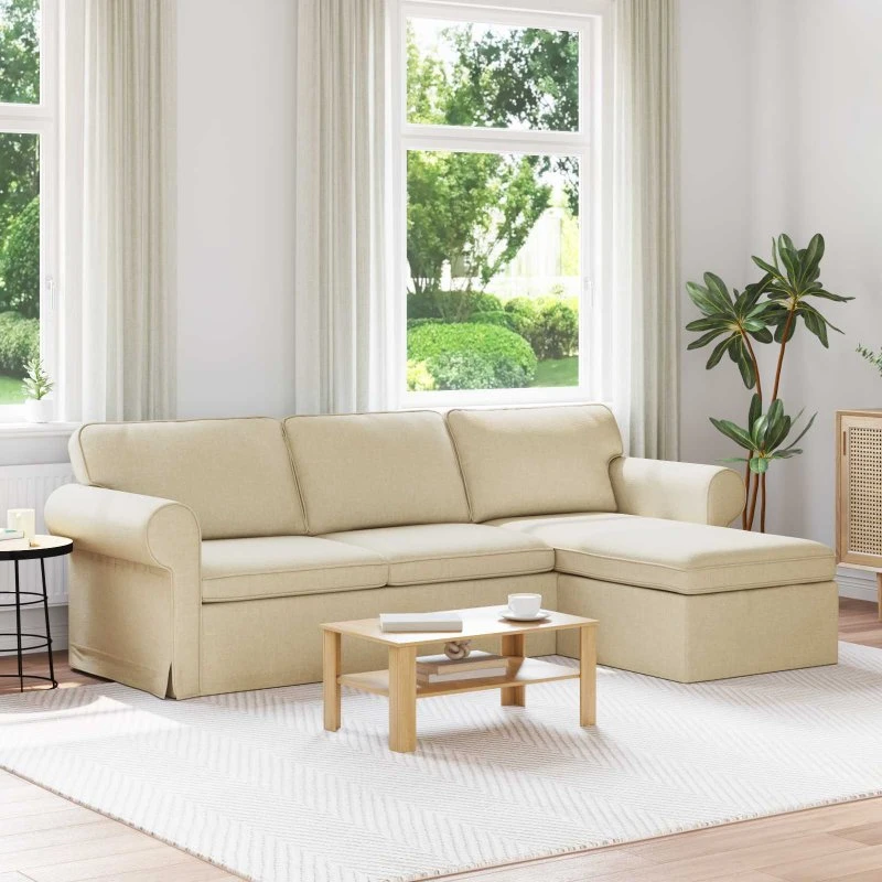 Modulsofa Creme 215 x 138 x 80 cm – Stof & Metal
