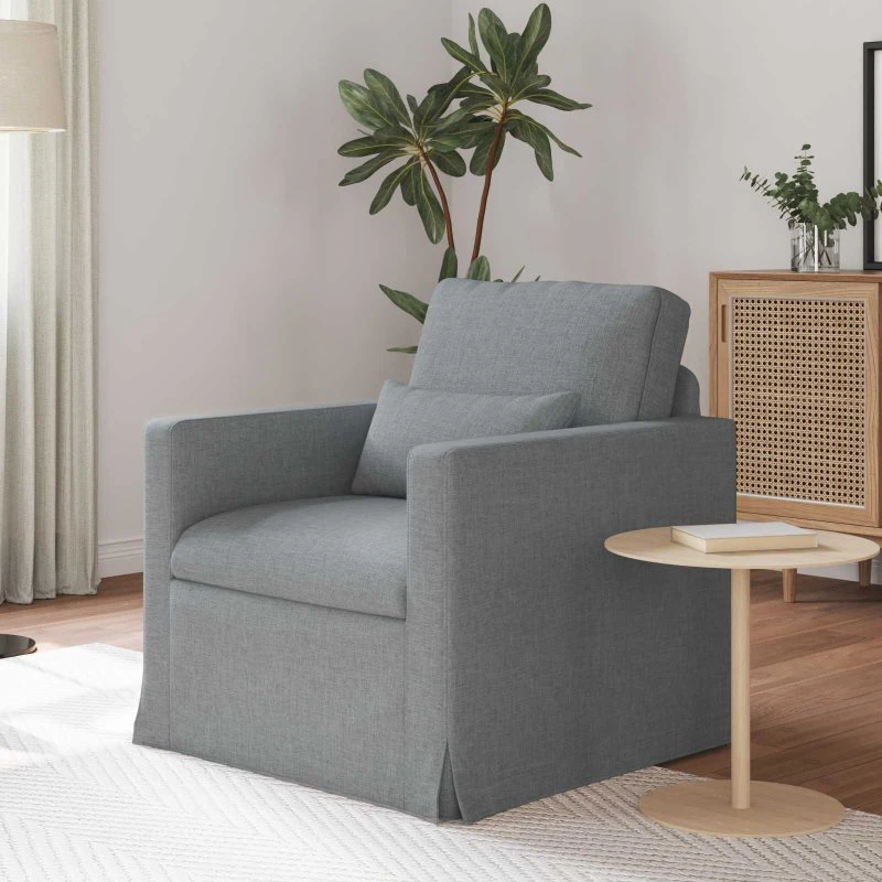 Modulsofa Lysegrå 78×78×80 cm, Stof & Metal
