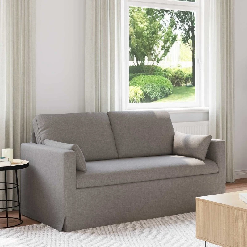 Gråbrun modulsofa 159x78x80 cm – stof & metalramme