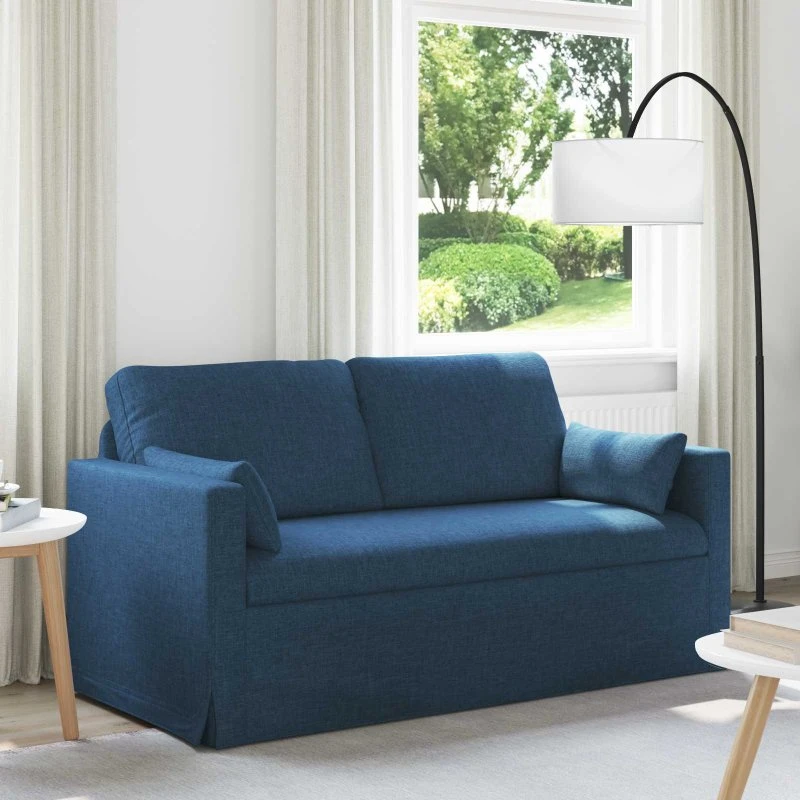 Blå moderne sofa 158 x 78 x 80 cm – stof & metalramme