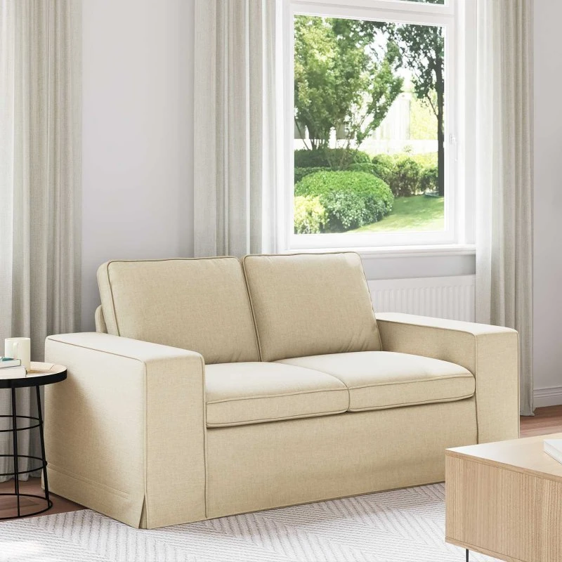 Creme sofa 162 x 80 x 82 cm – modulær stof/metal