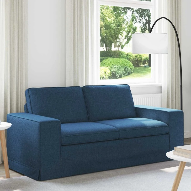 Sofa Blå 182 x 80 x 82 cm – Stof & Metal, Moderne