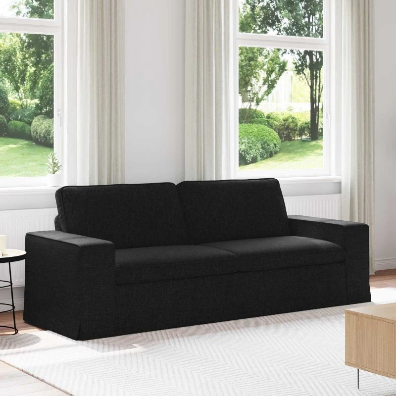 Moderne sort sofa 222 x 80 x 82 cm - stof & metal