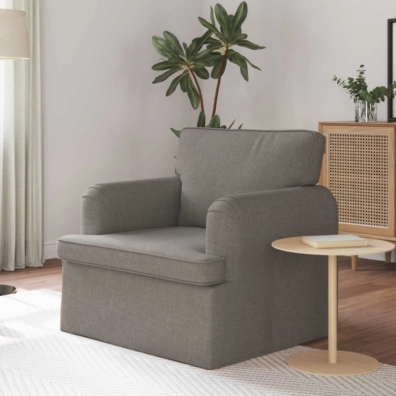 Sofa gråbrun 84x80x85 cm i stof og metalramme