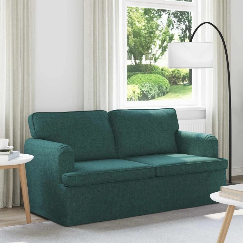 Mørkegrøn sofa 142x80x85 cm – stof og metalramme