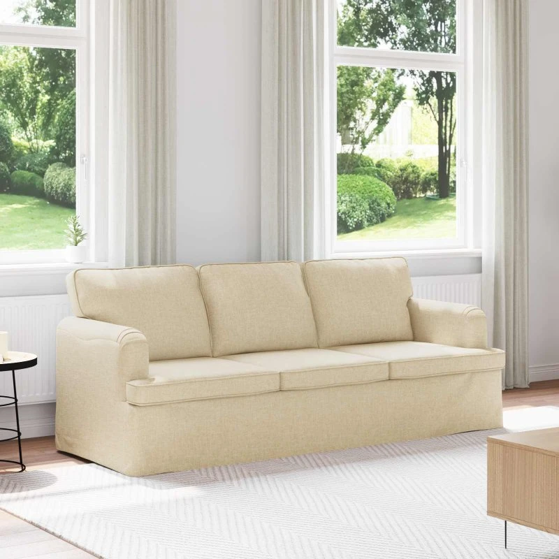 vidaXL Creme Sofa 201×80×85 cm - Stof & Metalramme
