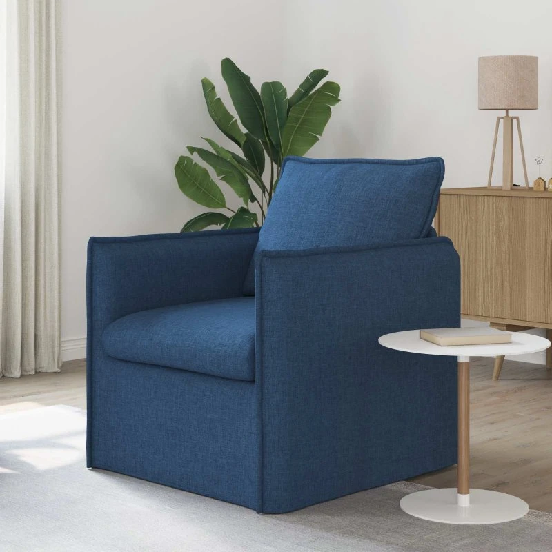 Blå 3-personers sofa 195x82x85 cm - stof & metalramme