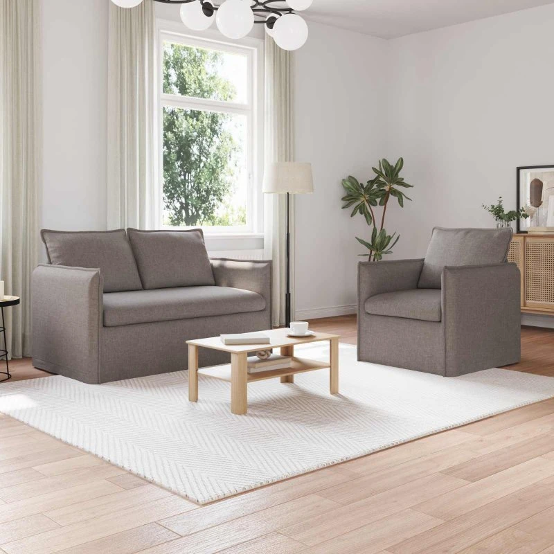 Sofasæt 2-pak Gråbrun 196 x 82 x 85 cm
