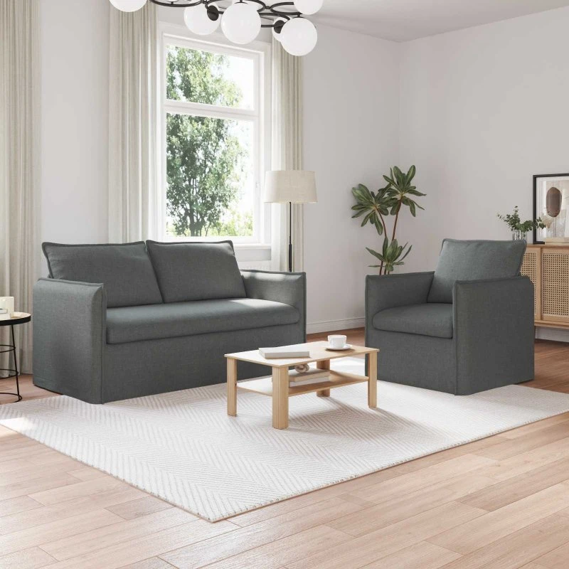 Mørkegrå 2-personers modulær sofa sæt 196x82x85 cm