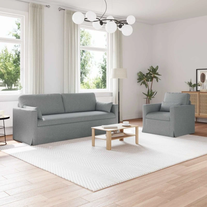 Lysegrå modulsofa 2-pers 198x78x80 cm